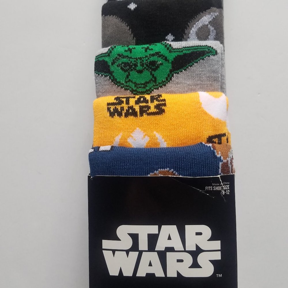 disney  star wars mens casual crew socks 6 pack